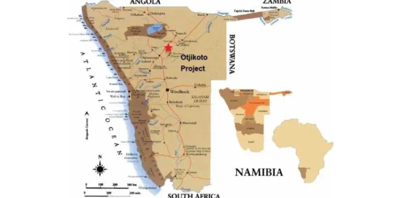otjikoto project location map namibia Enhancing Drill Hole Survey Accuracy and Blast Results With Slimgyro at Byrnecut